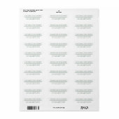 Salbeigrüne Minimalistische Rücksendeadresse (Vorne)