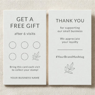 Salbeigrüne Minimalistische Treuekarte für Kleinun Visitenkarte
