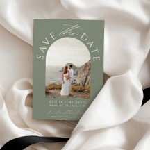 Salbeigrüne moderne Foto-Hochzeit