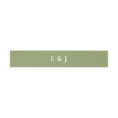 Salbeigrüne Monogramm-Hochzeit Einladungsbanderole (Flach)