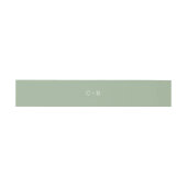 Salbeigrüne Monogramm Moderne Hochzeit Einladungsbanderole (Flach)