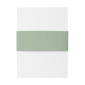 Salbeigrüne Monogramm Moderne Hochzeit Einladungsbanderole (Rückseitenbeispiel)