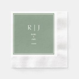 Salbeigrüne Monogramme Elegante Trendige Moderne H Serviette