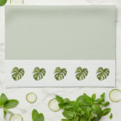 Salbeigrüne Monstera-Botanik-Dekoration Minimalist Geschirrtuch (Gefaltet)