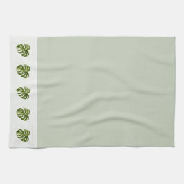 Salbeigrüne Monstera-Botanik-Dekoration Minimalist Geschirrtuch