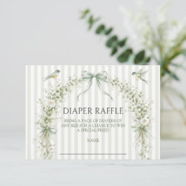 Salbeigrüne Nesting-Party-Baby- Shower-Windel-Raff Begleitkarte