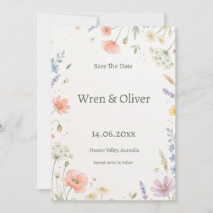 Salbeigrüne Oliven Save-the-Date-Karte Save The Date