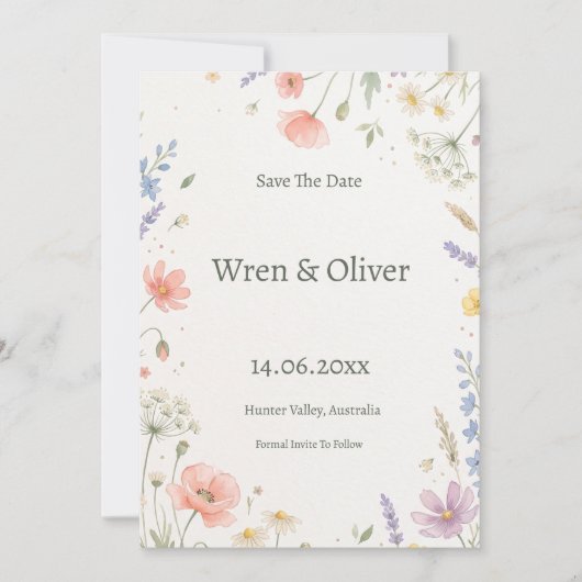 Salbeigrüne Oliven Save-the-Date-Karte Save The Date (Vorderseite)