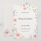 Salbeigrüne Oliven Save-the-Date-Karte Save The Date (Vorne/Hinten)