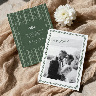 Salbeigrüne Olivenzweig-Elopement-Ankündigung Einladung