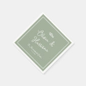 Salbeigrüne Olivenzweig-Garten-Hochzeitsservietten Serviette (Ecke)