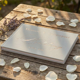 Salbeigrüne Olivenzweig-Monogramm-Hochzeit Gästebuch