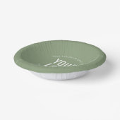 Salbeigrüne Papierbowls mit bedrucktem Firmenlogo Pappteller (Gewinkelt)