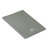Salbeigrüne professionelle Monogramm-Initialen und Notizblock (Rechte Seite)