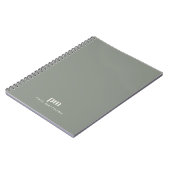 Salbeigrüne professionelle Monogramm-Initialen und Notizblock (Linke Seite)