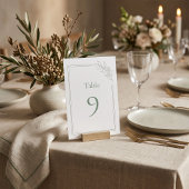 Salbeigrüne Quiet Luxury Hochzeitstischnummer Tischnummer