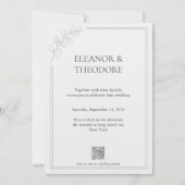 Salbeigrüne Quiet Luxury QR-Code-Hochzeit Einladung (Vorderseite)