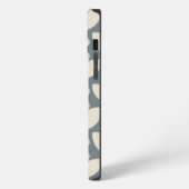 Salbeigrüne Retro-Blumen iPhone Hülle (Linke Seite)
