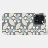 Salbeigrüne Retro-Blumen iPhone Hülle (Rückseite (Horizontal))