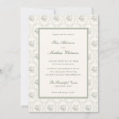 Salbeigrüne Rosenhochzeit Einladung (Vorderseite)