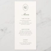 Salbeigrüne Rosenhochzeit Menükarte (Vorderseite)