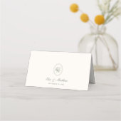 Salbeigrüne Rosenhochzeit Platzkarte (Rückseite)