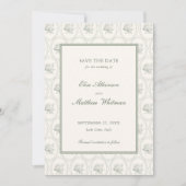 Salbeigrüne Rosenhochzeit Save The Date (Vorderseite)