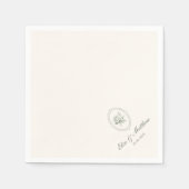 Salbeigrüne Rosenhochzeit Serviette (Vorderseite)
