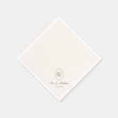 Salbeigrüne Rosenhochzeit Serviette (Ecke)