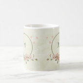salbeigrüne Röte Blumenmuster Kaffeetasse (Mittel)