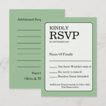 Salbeigrüne RSVP-Karte