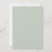 Salbeigrüne ruhige Blumenhochzeit Einladung (Rückseite)