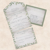 Salbeigrüne Rustikale Gartenhochzeit All In One Einladung