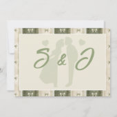 Salbeigrüne Rustikale Jeans-Hochzeit Save The Date (Rückseite)