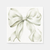 Salbeigrüne Schleife Baby Shower Serviette (Vorderseite)