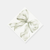 Salbeigrüne Schleife Baby Shower Serviette (Ecke)