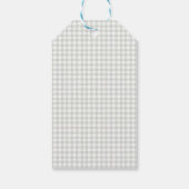 Salbeigrüne Schleife Gingham-Baby-Party Geschenkanhänger (Rückseite)