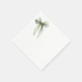 Salbeigrüne Schleife Gingham-Baby-Party Serviette (Ecke)