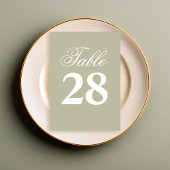 Salbeigrüne Schrift Hochzeitstisch Nummer  Tischnummer
