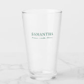 Salbeigrüne Schrift Name Positives Zitat Glas (Vorderseite)