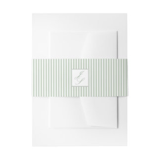 Salbeigrüne Schriftmonogramm-Hochzeitsbauchbinde Einladungsbanderole