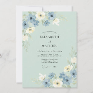 Salbeigrüne Serene Wiesenhochzeit Einladung