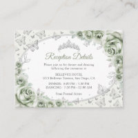 Salbeigrüne Silber-Quinceanera-Empfangsdetails