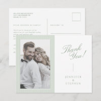 Salbeigrüne Skript-Hochzeits-Dankeschön-Postkarte