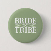 Salbeigrüne stilisierte Braut Tribe Button (Vorderseite)