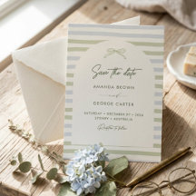 Salbeigrüne Streifen-Bogen-Hochzeit