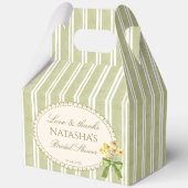 Salbeigrüne Streifen elegante Hochzeitsdusche-Gesc Geschenkschachtel (Vorderseite)