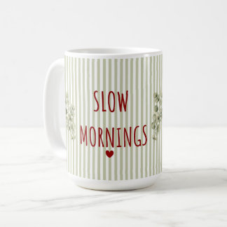 Salbeigrüne Streifen & Eukalyptus-Kaffeetasse Kaffeetasse