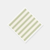 Salbeigrüne Streifen Serviette (Ecke)
