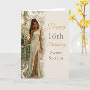 Salbeigrüne Sweet Sixteen Geburtstagskarte Karte
